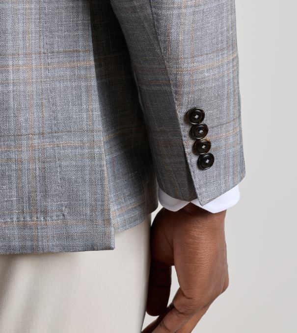 Denby Plaid Soft Jacket in Argento