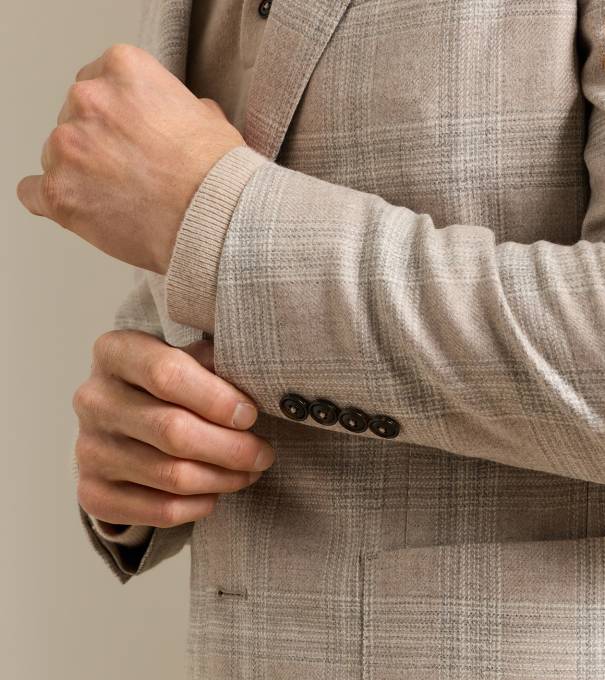 Bailey Plaid Soft Jacket in Taupe