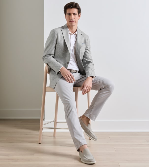 Foster Glen Plaid Soft Jacket in GREY PEARL