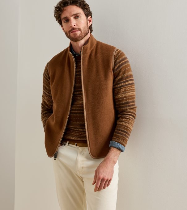 Crown Flex Merino Vest in Dark Amber
