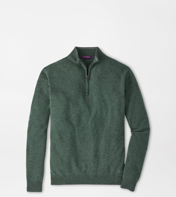 25th Anniversary Cashmere Quarter-Zip Jumper in IVY