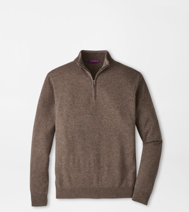 25th Anniversary Cashmere Quarter-Zip Jumper in SAWGRASS