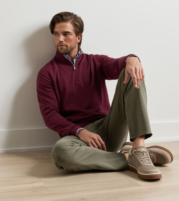 Crown Comfort Quarter-Zip Pullover in Bordeaux
