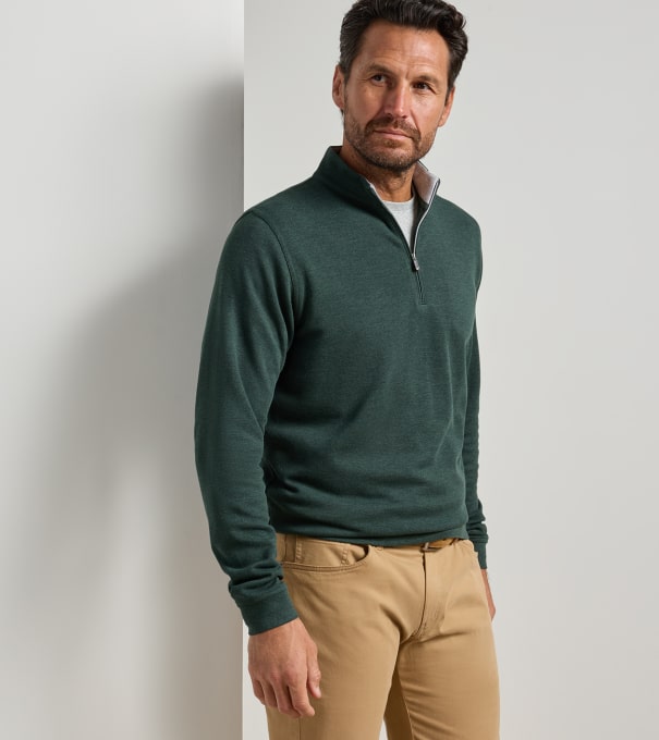 Crown Comfort Quarter-Zip Pullover in PINE BROOK