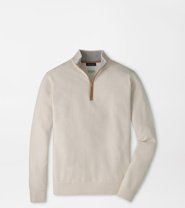 Artisan Crafted Cashmere Flex Quarter-Zip in Winter Ivory