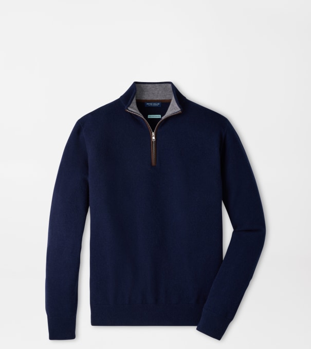 Artisan Crafted Cashmere Flex Quarter-Zip in Navy