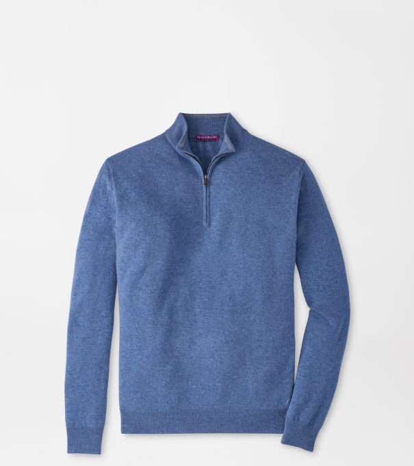25th Anniversary Cashmere Quarter-Zip Jumper in Astral Blue