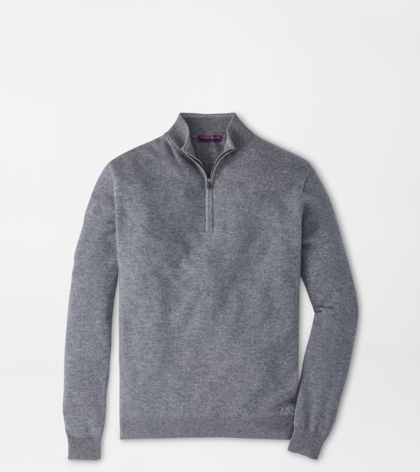 25th Anniversary Cashmere Quarter-Zip Jumper in OSLO GREY