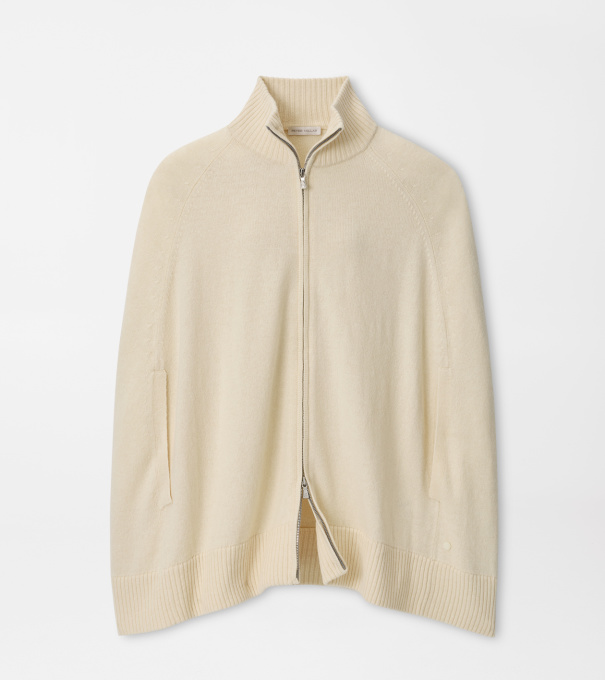 Gwyneth Zip Front Capelet in Ivory