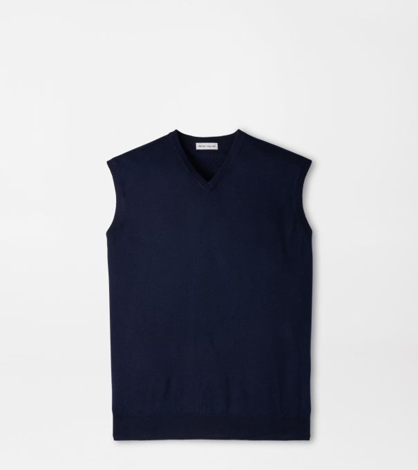 Autumn Crest V-Neck Vest in Navy