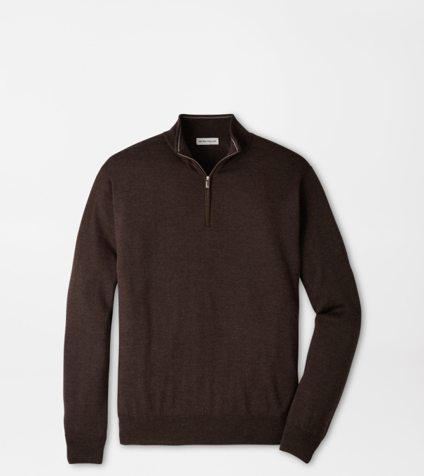 Autumn Crest Suede Trim Quarter-Zip in FRENCH PRESS