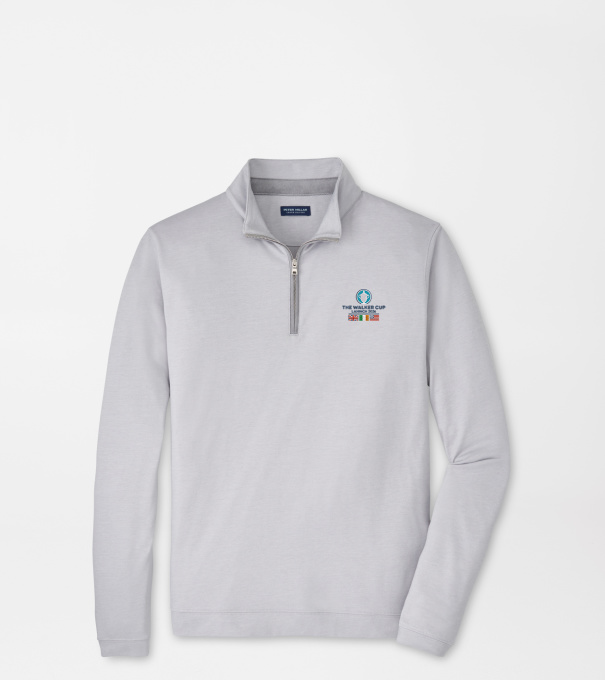 51st Walker Cup Albatross Cotton-Blend Piqu&eacute; Quarter-Zip in Gale Grey