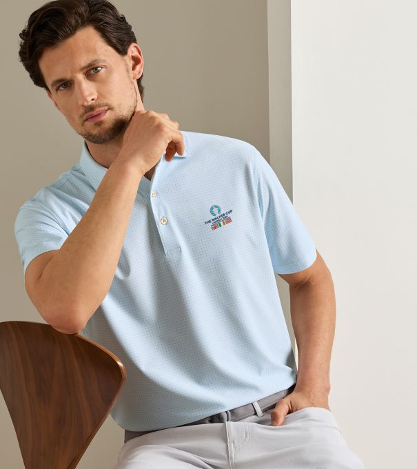 51st Walker Cup Mosaic Performance Mesh Polo in PALE BLUE