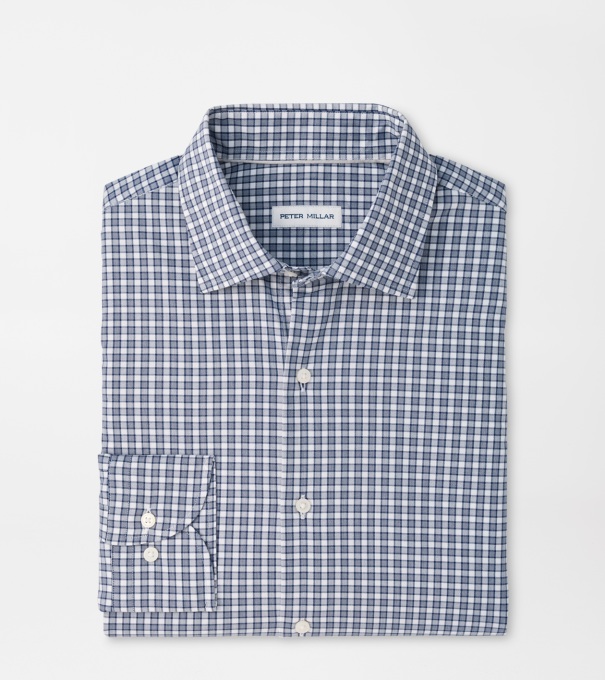 Atlas Crown Lite Cotton-Stretch Sport Shirt in Navy