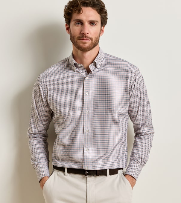Axel Performance Twill Sport Shirt in PINE BROOK