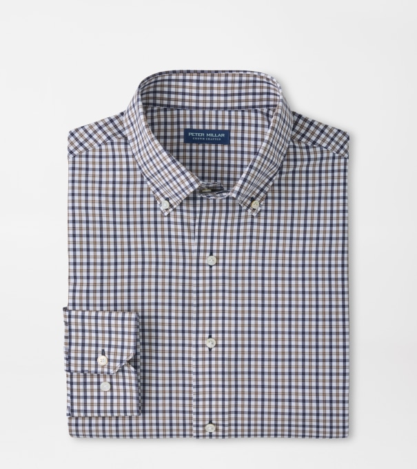 Clarence Performance Poplin Sport Shirt in Navy