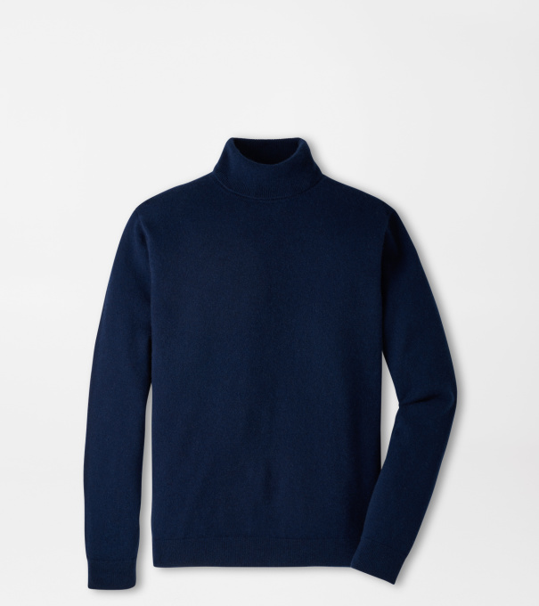 Artisan Crafted Cashmere Turtleneck Sweater in Navy