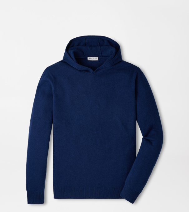 Crown Heritage Cashmere Hoodie Sweater in Sport Navy