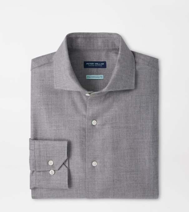 Artisan Crafted Cashmere Sport Shirt in Argento