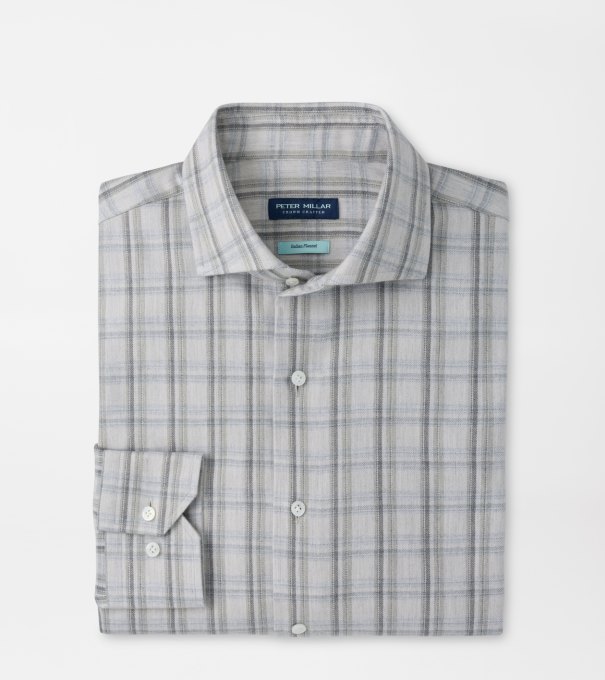 Calitri Italian Flannel Sport Shirt in British Grey