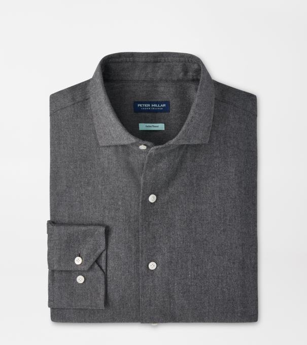 Brixen Italian Flannel Sport Shirt in IRIDIUM