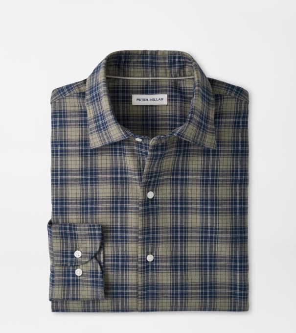 Dean Performance Flannel Sport Shirt in FATIGUE