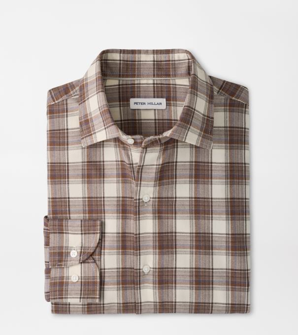 Cannon Performance Flannel Sport Shirt in Winter Ivory
