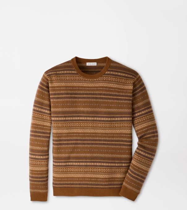 Saddle Fairisle Crewneck Sweater in Dark Amber