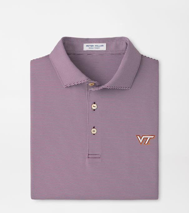 Virginia Tech Jubilee Stripe Performance Polo in Maroon3