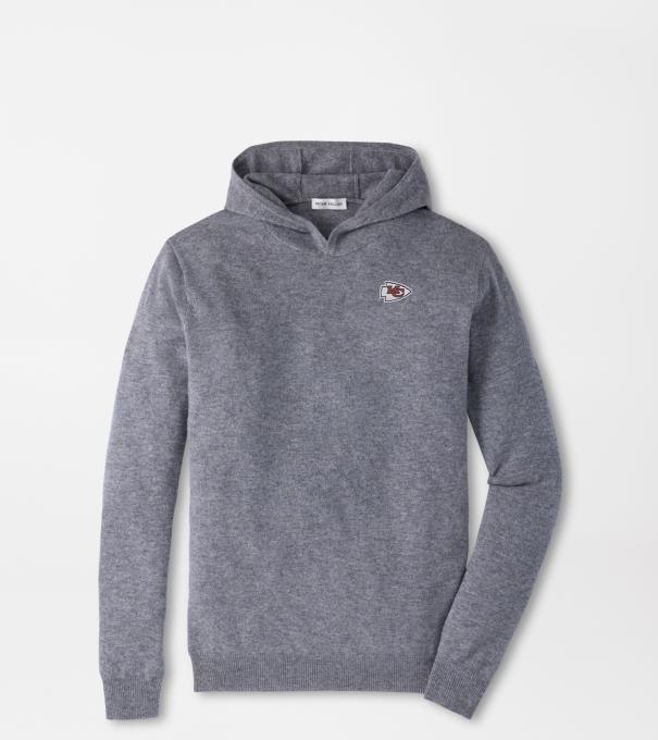 Kansas City Chiefs Crown Heritage Cashmere Hoodie Sweater in OSLO GREY