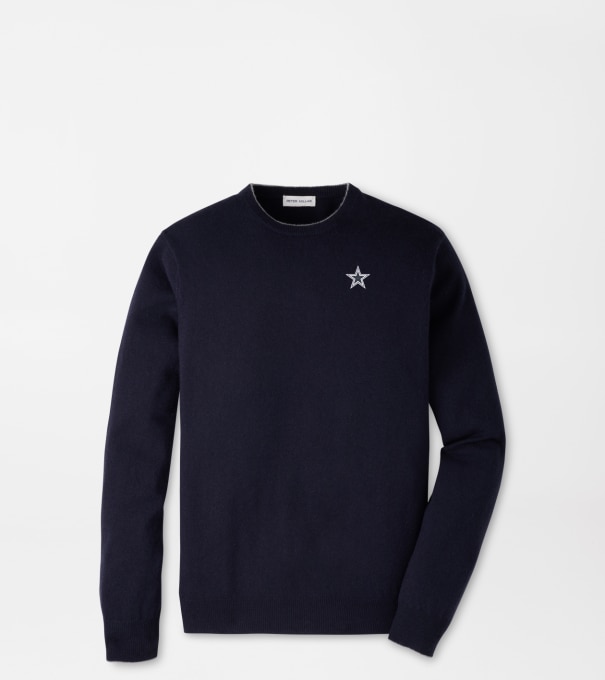 Dallas Cowboys Crown Heritage Cashmere Crewneck Sweater in Navy