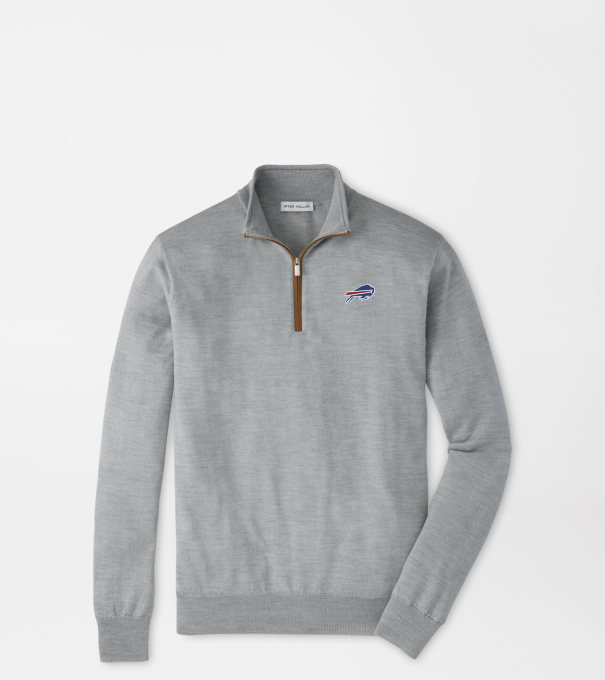 Buffalo Bills Autumn Crest Suede Trim Quarter-Zip in Battleship Grey