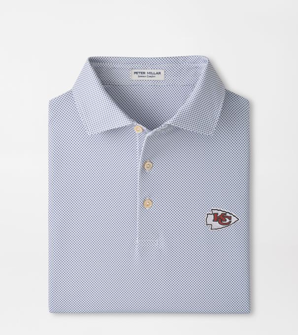 Kansas City Chiefs Phoenix Performance Jersey Polo in WHITE / BAIL BLUE