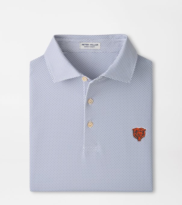 Chicago Bears Phoenix Performance Jersey Polo in WHITE / BAIL BLUE