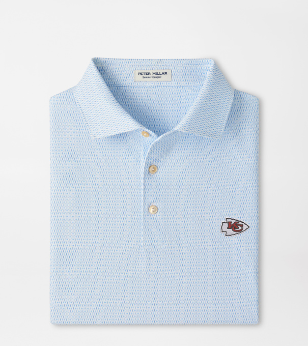 Kansas City Chiefs Football Geo Performance Jersey Polo in White
