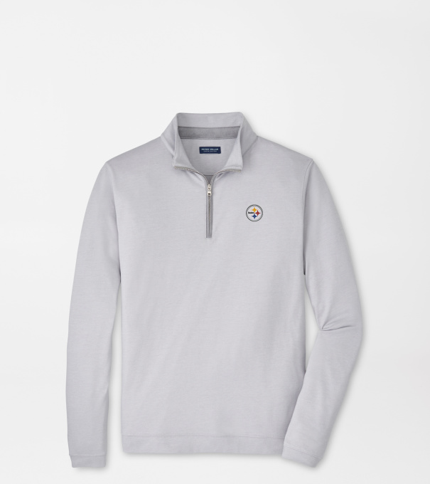 Pittsburgh Steelers Albatross Cotton-Blend Piqu&eacute; Quarter-Zip in Gale Grey