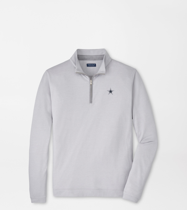 Dallas Cowboys Albatross Cotton-Blend Piqu&eacute; Quarter-Zip in Gale Grey