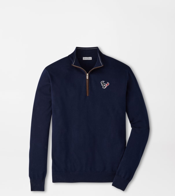 Houston Texans Autumn Crest Suede Trim Quarter-Zip in Navy