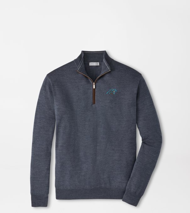 Carolina Panthers Autumn Crest Suede Trim Quarter-Zip in Charcoal