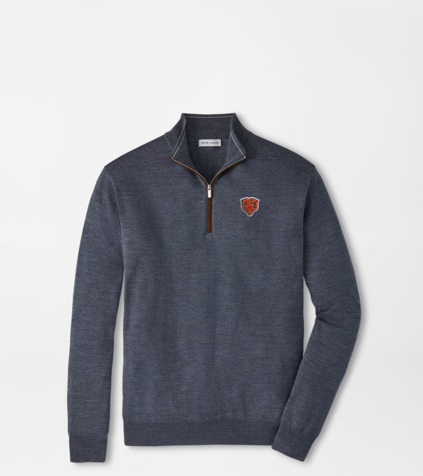 Chicago Bears Autumn Crest Suede Trim Quarter-Zip in Charcoal