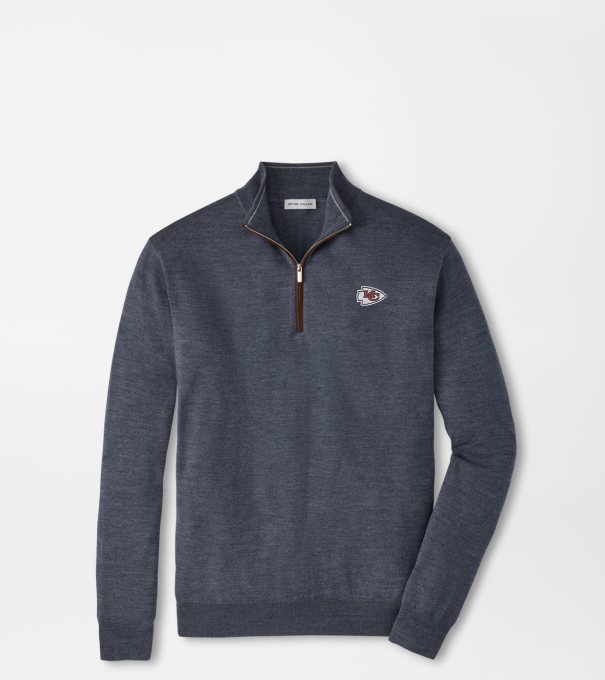 Kansas City Chiefs Autumn Crest Suede Trim Quarter-Zip in Charcoal