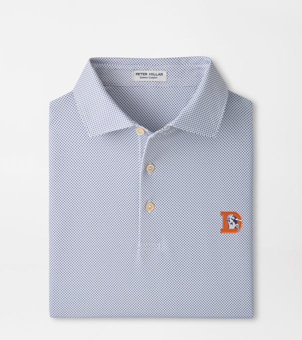 Denver Broncos Classic Phoenix Performance Jersey Polo in WHITE / BAIL BLUE