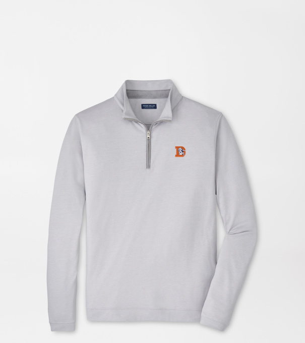 Denver Broncos Classic Albatross Cotton-Blend Piqu&eacute; Quarter-Zip in Gale Grey