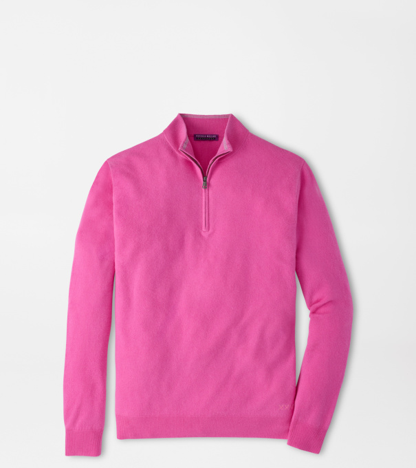 25th Anniversary Cashmere Quarter-Zip Jumper in FUCHSIA