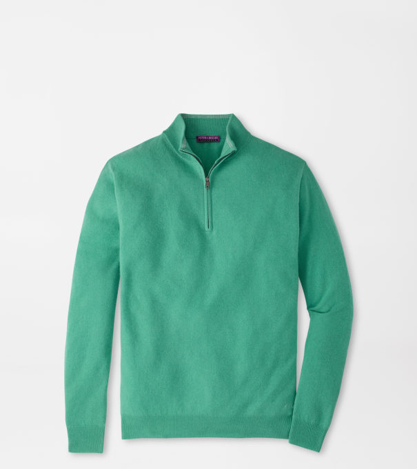 25th Anniversary Cashmere Quarter-Zip Jumper in MINT