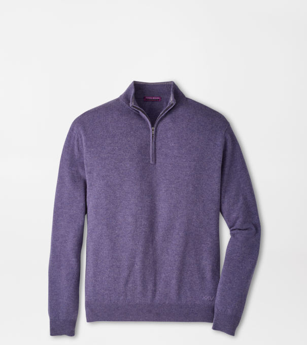 25th Anniversary Cashmere Quarter-Zip Jumper in PURPLE FIG