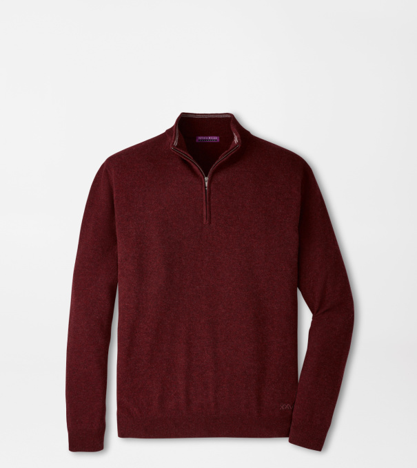 25th Anniversary Cashmere Quarter-Zip Jumper in Bordeaux
