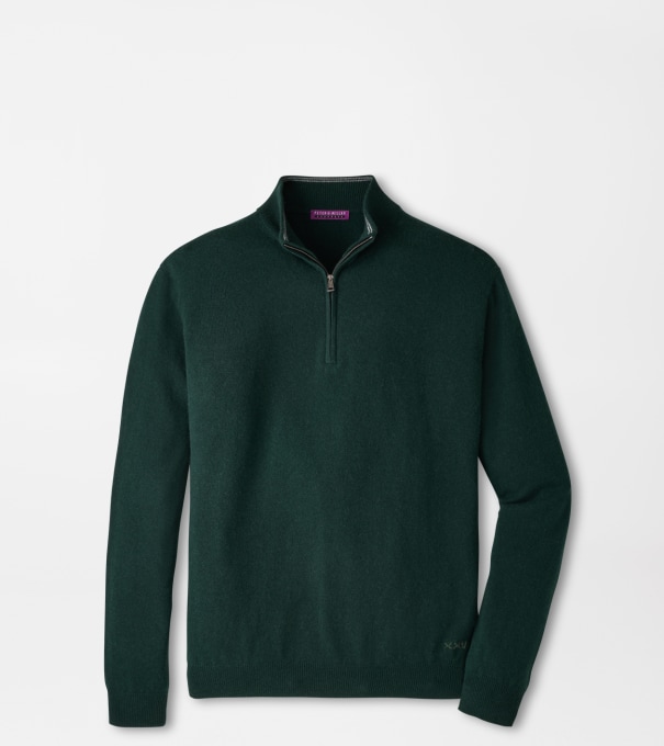 25th Anniversary Cashmere Quarter-Zip Jumper in PINE BROOK