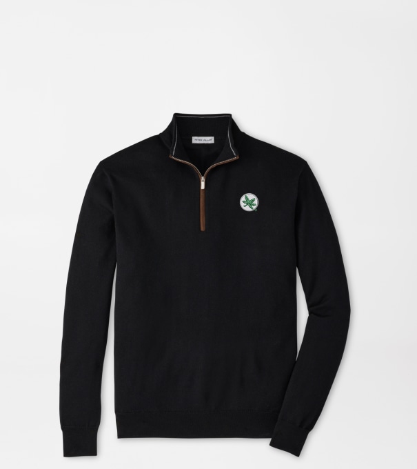 The Ohio State Buckeyes Autumn Crest Suede Trim Quarter-Zip in Black