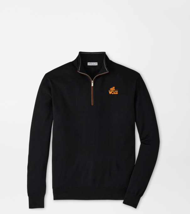 Tennessee Vols Vault Autumn Crest Suede Trim Quarter-Zip in Black